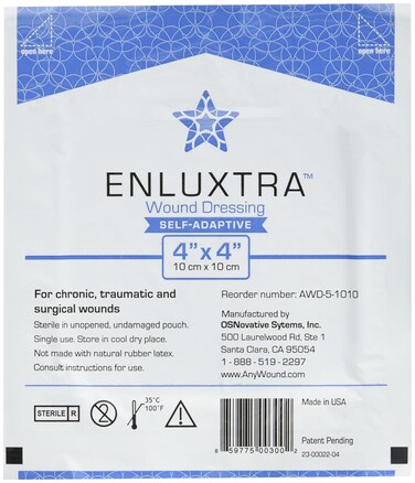Enluxtra Self-Adaptive 'Any Wound' Dressings - 3-Pack of 4"x4" Super Absorbent Enluxtra Dressings