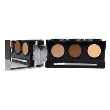 Full Coverage Concealer Palette, Waterproof Concealer Cream, 3 Colors + Brush, by Dermaflage