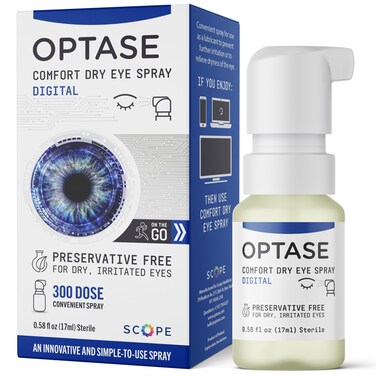 Optase Comfort Dry Eye Spray - Preservative Free Artificial Tears Drops Alternative - Dry Eye Drops in a Convenient Spray - Multi-Use Bottle, Contact Lens Safe - .58 fl oz