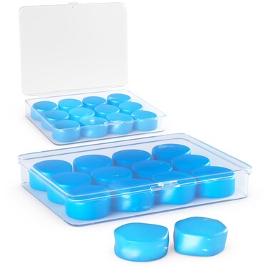 12 Pairs Soft Moldable Silicone Ear Plugs In 2 Convenient Travel Storage Boxes for Sleeping Swimming Snoring Music Concerts Construction Noise Cancelling Reduction Hearing Protection Earplugs 27dB