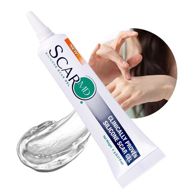 ScarMD Medical Grade Silicone Scar Gel Treatment,Keloid Bump Removal,Fades Scars from Surgery, Burn Scar,Face Belly Piercings, C Section, Cuts,Scratch,Scars Removal Treatment,Reduces Discomfort, 6g