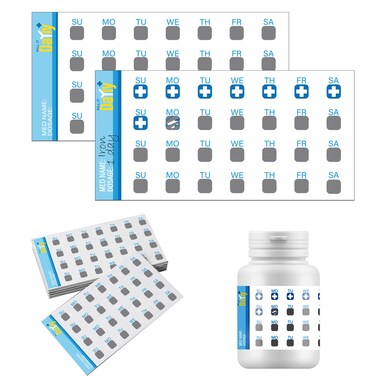 PILL IT DaYly Scratch Off Stickers, Daily Pill Reminder Medication Tracker, Pill Bottles Stickers, Portable Pill Tracker, Pill Organizer Alternative, Multi Dose, Kids, Pet, Travel, Prenatal Vitamins