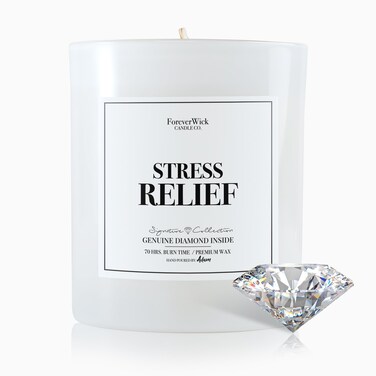 Foreverwick Stress Relief Candle   Diamond Candle Gift   Relaxing Candle Scent   Aromatherapy Candle for Bath, Destress &amp; Clearance   Strong Scented Candles for Decor   14 oz &amp; 70 Hours Burning Time