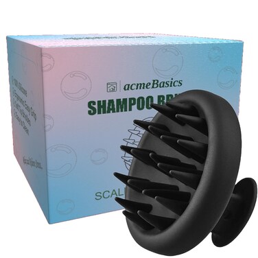 Scalp Massager Shampoo Brush, Silicone Shower Hair Scrubber for Hair Care, Growth, Washing and Exfoliating. Premium Quality &amp; Durable. Perfect Solution for a Healthy Scalp (Black)