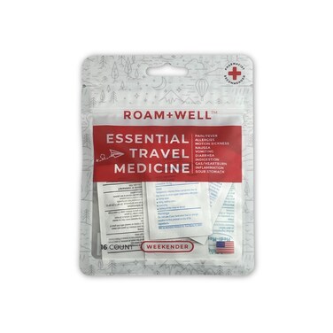 Essential Travel Medicine Kit, OTC Travel Medication, TSA Approved (Weekender   16 Tablets)