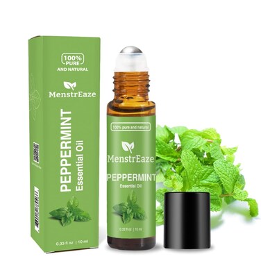 Peppermint Essential Oil Roll On, Migraine &amp; Headache Support, High Potency, Mentha Piperita, 100% Natural &amp; Pure, Refreshing and Calming, Nausea Support, 10ml