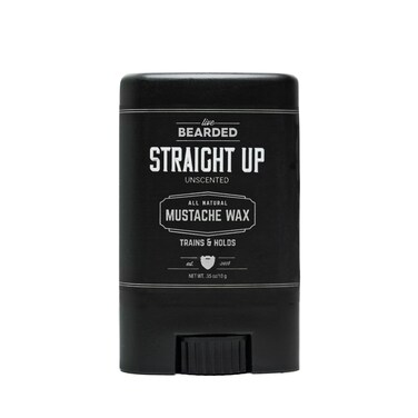 Live Bearded Mustache Wax Stick, 0.35 oz - Made in the USA with All-Natural Ingredients - Medium Hold Stache and Beard Styling for Men   Straight Up Unscented - Fragrance-Free
