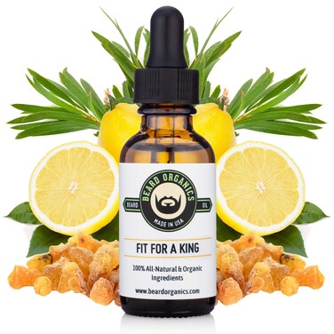 Beard Organics Fit For A King Beard Oil   Lemon, Tea Tree &amp; Frankincense Scent