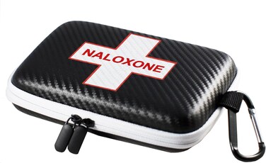 Naloxone Case for Opioid Overdose Response Kits   Custom Designed Hardshell With Double Pocket - Holds All Formulations of Naloxone   Does NOT Include Nasal Spray (Size 7" x 4.5" x 2") (Black - 1)