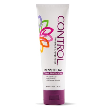 CONTROL, Menstrual Cramp Relief Cream, Topical Pain Relief for Period Cramps and PMS, Period Relief Products, Fast and Effective, Easy to Use, Safe for All Ages, Hormone Free, All Natural, 3 oz Tube.