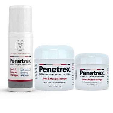 Penetrex Joint &amp; Muscle Therapy Trio - Soothing Comfort for Back, Neck, Hands, Feet - Premium Whole Body, Rub with Arnica, Vitamin B6 MSM &amp; Boswellia - 2oz, 3oz, 4oz