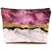 Cute Makeup Bag for Purse Canvas Waterproof Funny Cosmetic Bags for Women Zipper Travel Toiletry Pouch-Wine Marble Makeup Bags
