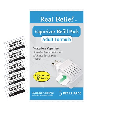 Refill Pads for Plug-in Waterless Vaporizer, Soothing Non-Medicated Menthol Eucalyptus, Universal - Fit All Vaporizers, Pack of 5 (Packaging May Vary)