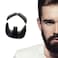 Fake Beard Human Hair Full Hand Tied Facial Hair Black Goatee False Beards Lace Invisible Fake FaceMustache for Entertainment Drama Party Costume Party (Style-1, Black)