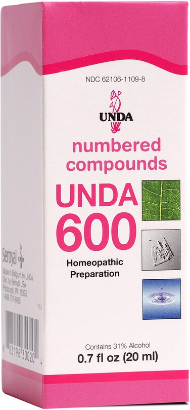 UNDA 600 Numbered Compounds   Homeopathic Preparation   0.7 fl. oz.