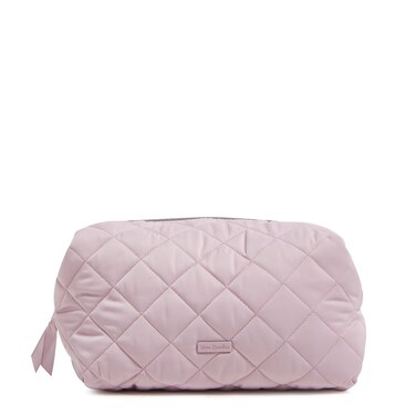 Vera Bradley Performance Twill Large Cosmetic Makeup Organizer Bag, Hydrangea Pink