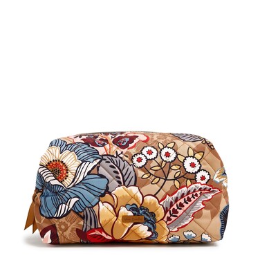 Vera Bradley Performance Twill Large Cosmetic Makeup Organizer Bag, Botanical Beauty