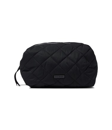 Vera Bradley Women's Performance Twill Medium Cosmetic Makeup Organizer Bag, Black, One Size