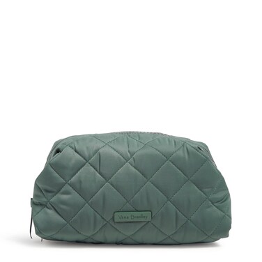 Vera Bradley Women's Performance Twill Medium Cosmetic Makeup Organizer Bag, Olive Leaf, One Size