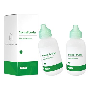 Stoma Powder, Medical Protective Skin Barrier Powder,Skin Prep Protection Stoma Adhesive Powder,Ostomy Supplies,1 oz (2 Bottles)