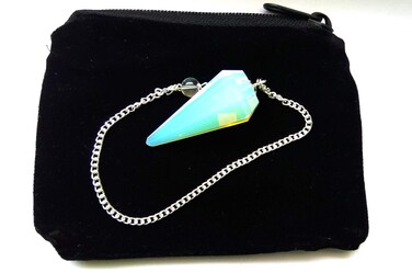 GEMSCITE Opalite Facetted Pendulum with Pouch