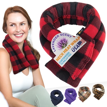SunnyBay Microwave Heating Pad, Microwavable Heated Neck and Shoulder Wrap, Soothing Weighted Moist Heat or Ice Pack with Flaxseed and Lavender, FSA HSA Approved, 26x5 Inches, 2.5 lbs, Buffalo