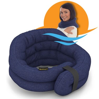 SunnyBay Microwave Heating Pad, Microwavable Heated Neck and Shoulder Wrap, Hands-Free Weighted Moist Hot or Cool Pack, Soft Fleece Cover and Flaxseed Filling, 26 Inch Length, Navy
