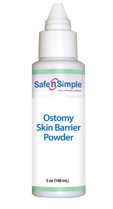 Safe n' Simple Stoma Skin Barrier Powder - 5 oz - Medicated Protective Skin Barrier - Ostomy Protection Supplies - Stoma Adhesive Powder