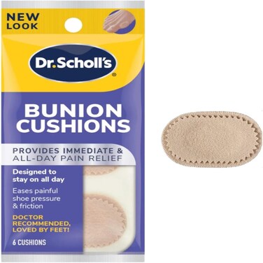 Dr. Scholl's Bunion Cushions, 6ct (Pack of 8) // Dual Cushioning Layer Provides Immediate and All-Day Bunion Pain Relief by Reducing Shoe Pressure and Friction