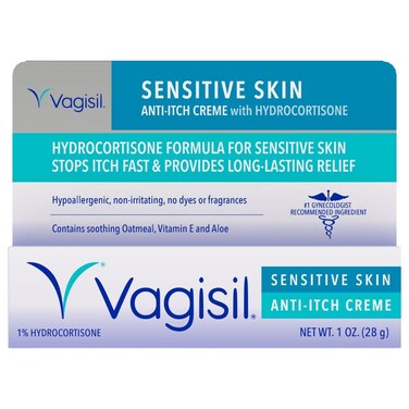 Vagisil Maximum Strength Feminine Anti-Itch Cream for Women, Sensitive Skin Formula with Hydrocortisone, Helps relieve Yeast Infection Irritation, Gynecologist Tested, Soothes &amp; Cools, 1oz (Pack of 1)
