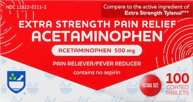 Rite Aid Extra Strength Acetaminophen Easy Tabs Tablets, 500 mg - 100 Count   Pain Reliever &amp; Fever Reducer   Migraine Relief Products   Joint Pain Relief   Muscle Pain Relief   Menstrual Pain Relief
