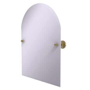 Allied Brass Frameless Arched Top Tilt Beveled Edge Wall Mirror, Unlacquered Brass