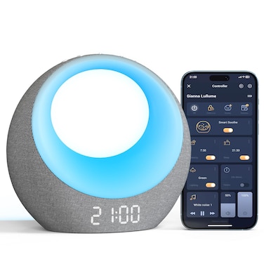 Gianna Baby Sound Machine, Cry Detection &amp; App Control, Night Light for Nursery Bedroom, White Noise Machine with 26 Sleep Sounds, Wake Up Light Alarm Clock for Newborn Kids Mom