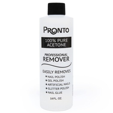 Pronto 100% Pure Acetone Gel Polish Remover - Removes Gel, Dip, Acrylic Nails &amp; Glue - 16 Fl oz