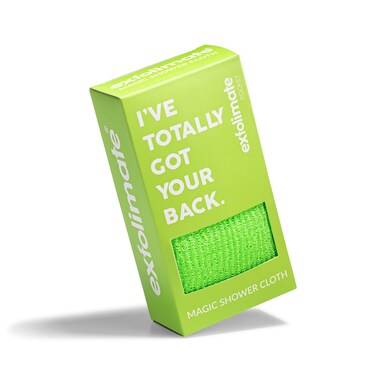 ExfoliMATE   Magic Exfoliating Shower Cloth Gently Removes Dead Skin for a Youthful Clear Complexion (Pocket 2.0, Green)