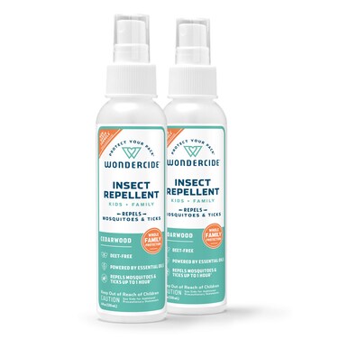 Wondercide - Mosquito, Tick, and Insect Repellent with Natural Essential Oils - DEET-Free Bug Spray and Killer - Safe for Family - Cedarwood 2-Pack of 4 oz Bottle