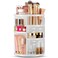 Masirs 360 Rotating Makeup Organizer - Adjustable Shelf Height and Fully Rotatable. The Perfect Cosmetic Organizer for Bedroom Dresser or Vanity Countertop. (White)