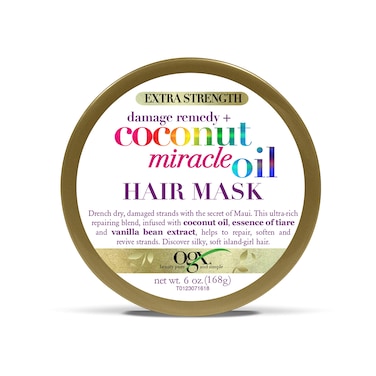 OGX Extra Strength Damage Remedy + Coconut Miracle Oil Hair Mask, Extra Hydrating &amp; Softening Anti-Frizz Treatment to Help Repair Hair, Paraben-Free, Sulfated-Surfactants Free, 6 oz