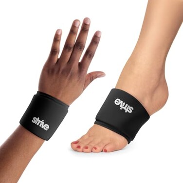 Strive Wrist Ice Pack Wrap, Hot &amp; Cold Therapy Pain Relief Gel Compression for Rheumatoid Arthritis, Tendinitis, Carpal Tunnel Pain, Injuries, Swelling, Bruises (2-Pack)