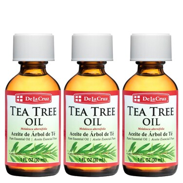 De La Cruz Tea Tree Oil - 100% Pure Tea Tree Essential Oil - Steam Distilled Tea Tree Oil for Aromatherapy - 1 FL OZ (3 Bottles)