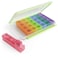 Ezy Dose Weekly (7-Day) Pill Case, Medicine Planner, Vitamin Organizer Box, Convenient and Easy to Use, X-Large Pop-Out Compartments, 4 Times a Day, Rainbow Lids with Case, BPA Free