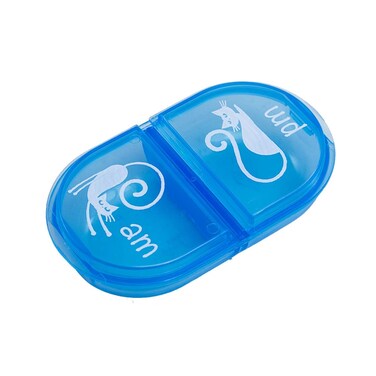 EZY DOSE Pets Daily AM/PM Pill Case, Medicine Planner, Vitamin Organizer Box for Cats, Convenient and Easy to Use, 2 Times a Day, Travel Friendly, Convenient for Treats, Transparent Lids, BPA Free