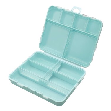 Ezy Dose Foldable Pill Case, Medicine Planner, Vitamin Organizer Box, Convenient and Easy to Use, 11 Individual Compartments with Various Sizes, Travel Friendly, Compact Pocket Pharmacy Style, Blue