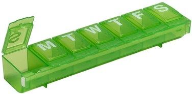 EZY DOSE Weekly (7-Day) Pill Case, Medicine Planner, Vitamin Organizer Box, Large Locking Compartments to Secure Prescription Medication and Prevent Accidental Spilling, Color May Vary, BPA Free