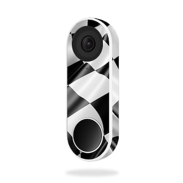 MightySkins Skin Compatible with Nest Hello Video Doorbell - Race Flag   Protective, Durable, and Unique Vinyl Decal wrap Cover   Easy to Apply, Remove, and Change Styles   Made in The USA