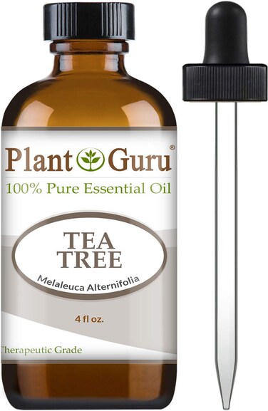 Tea Tree Essential Oil 4 oz. 100% Pure Undiluted Therapeutic Grade Extract of Melaleuca Alternifolia for Skin, Body, Hair Growth, Scalp Dandruff, Acne and Aromatherapy Diffuser Humidifier