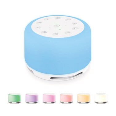 Homedics SoundSleep Aura, Sound Machine for Better Sleep, 7-Color Mood-Enhancing Light, 28 Soothing Sounds, Bluetooth Compatible, Meditation &amp; Mindfulness Aid, Portable