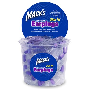 Mack's Slim Fit Soft Foam Earplugs, 100 Pair - Individually Wrapped - Small Ear Plugs for Sleeping, Snoring, Traveling, Concerts, Shooting Sports and Power Tools   Made in USA