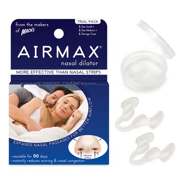 AIRMAX Nasal Dilator for Better Sleep - Natural, Comfortable, Anti Snoring Device, Snoring Solution for Maximum Airflow and Easier Breathing (Small and Medium)