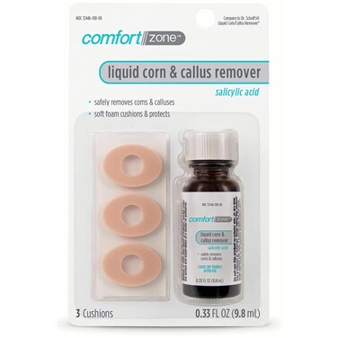 Comfort Zone Maximum Strength Liquid Corn &amp; Callus Remover Treatment with Salicylic Acid, 0.33 Oz, 4 Piece Set
